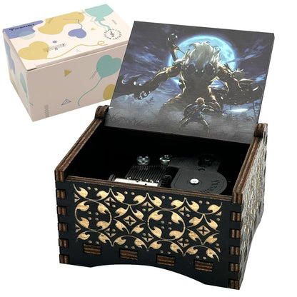 Pursuestar Wind Up Music Box Play Song of Storms, Antique Engraved Wood Mechanism Musical Gifts for Anime Fans Birthday Christmas Valentine's Day