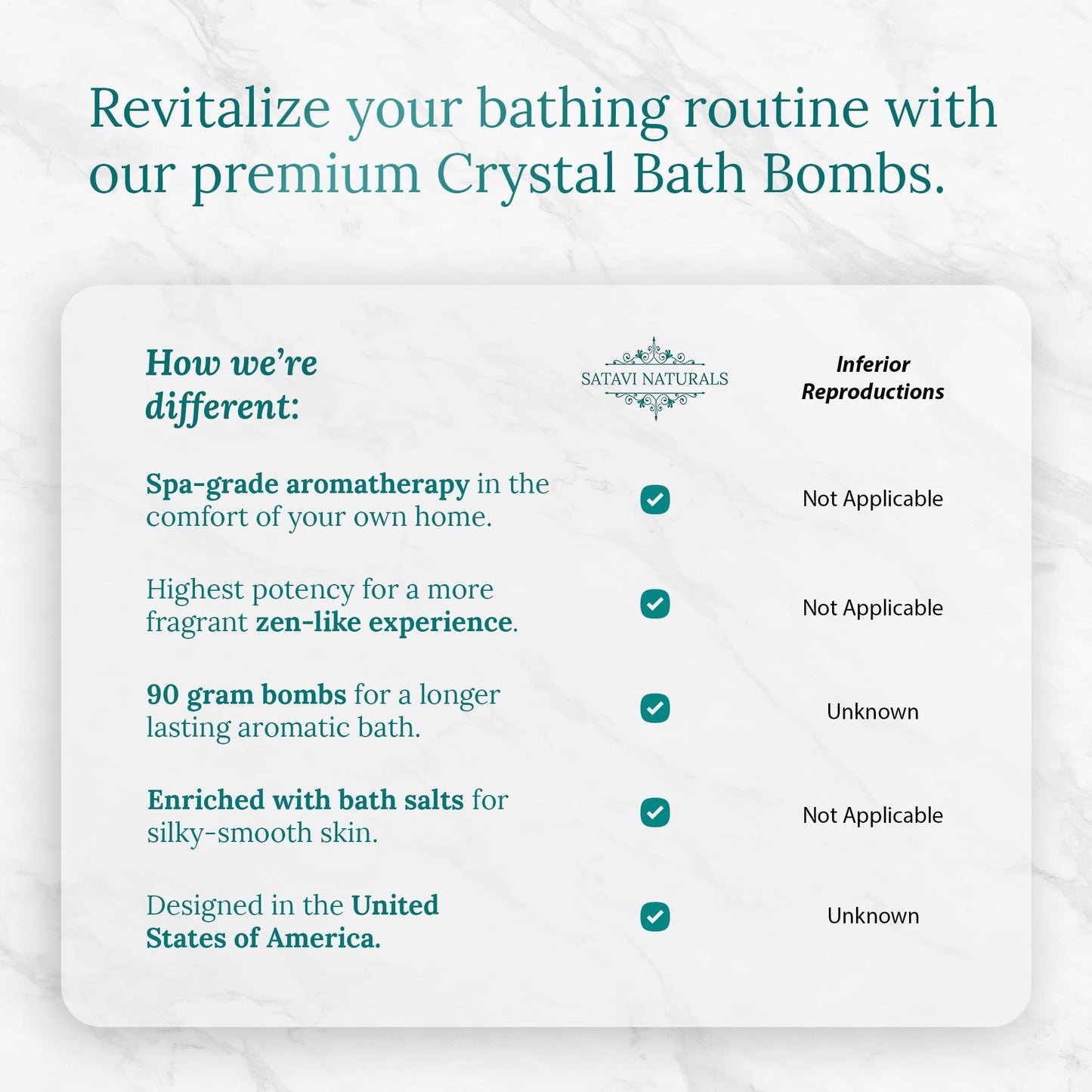 Satavi Naturals Crystal Bath Bombs (6 Pack) Luxurious Aromatherapy Bath Bombs Enriched with Nourishing Bath Salts for Silky Smooth Skin & Pleasantly Scented for an Immersive Zen-Like Experience
