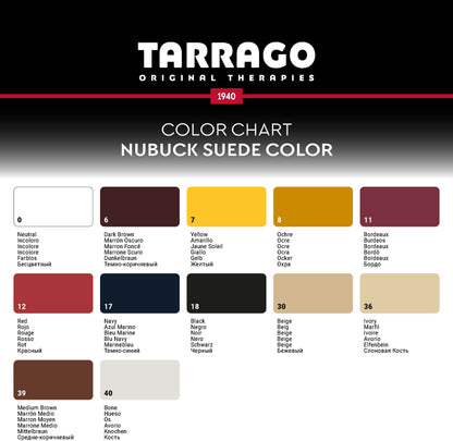 Tarrago Nubuck Suede Colour Renovator - Renews Color of Suede & Nubuck Footwear - Contains Synthetic Polymer and Vegetal Oil - Self-Applicator Bottle with Sponge, 75 ml / 2.54fl.oz