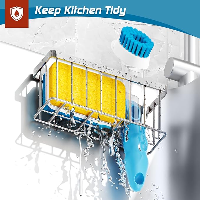 Sponge Holder for Kitchen Sink, Sink Caddy Organizer
