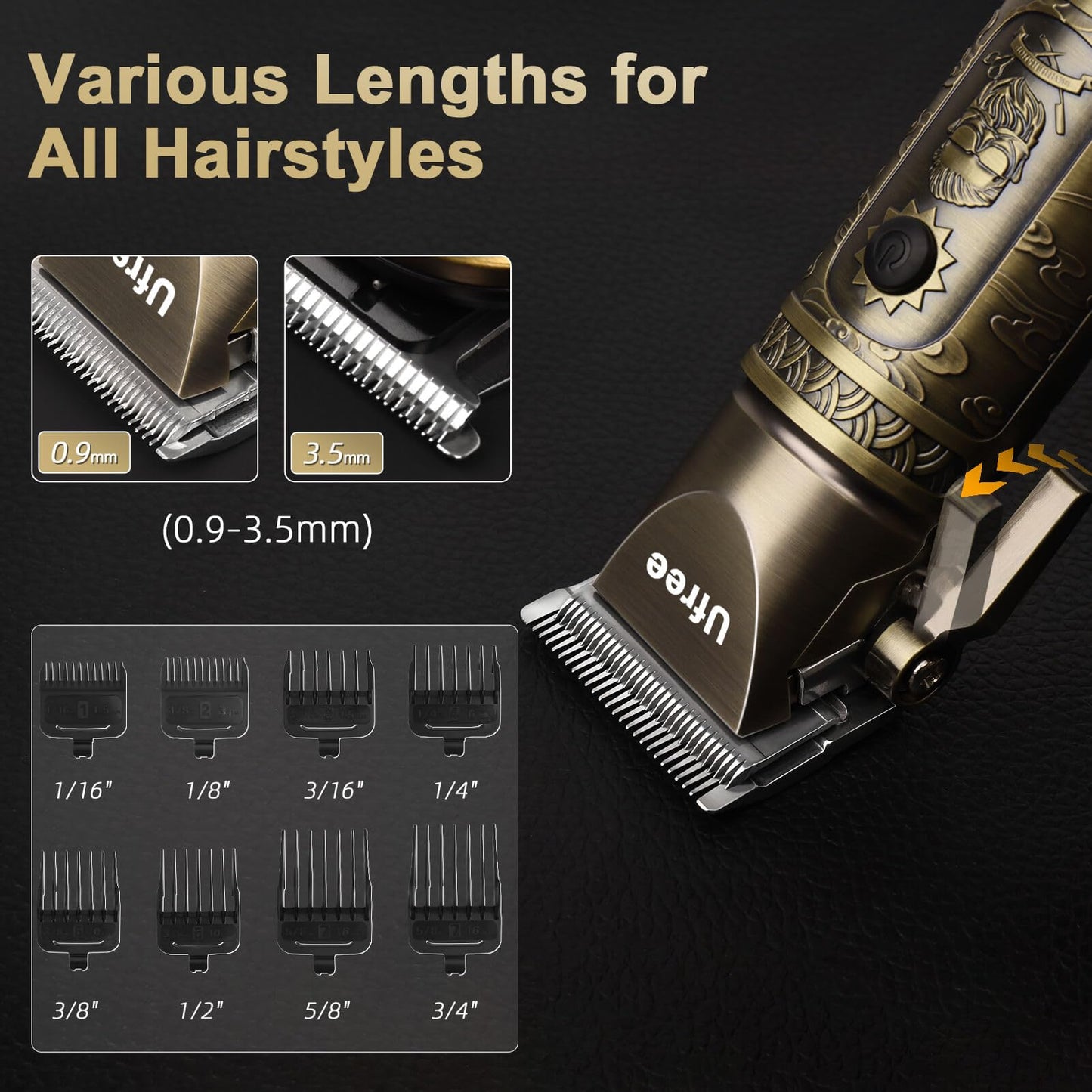 Ufree Beard Trimmer for Men Professional with Hair Clippers, Barber Clippers and Trimmers Set, Electric Razor Shavers for Men, Cordless Mens Grooming Kit for Nose, Ear, Face, Hair, Gifts