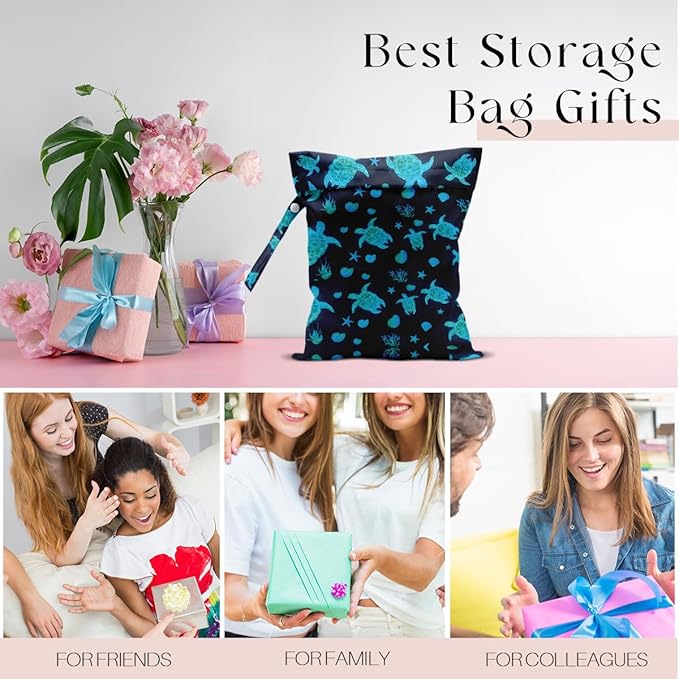 Waterproof Wet Bag for Swimsuit, Travel Beach Wet Dry Bag, Hidden Zipper