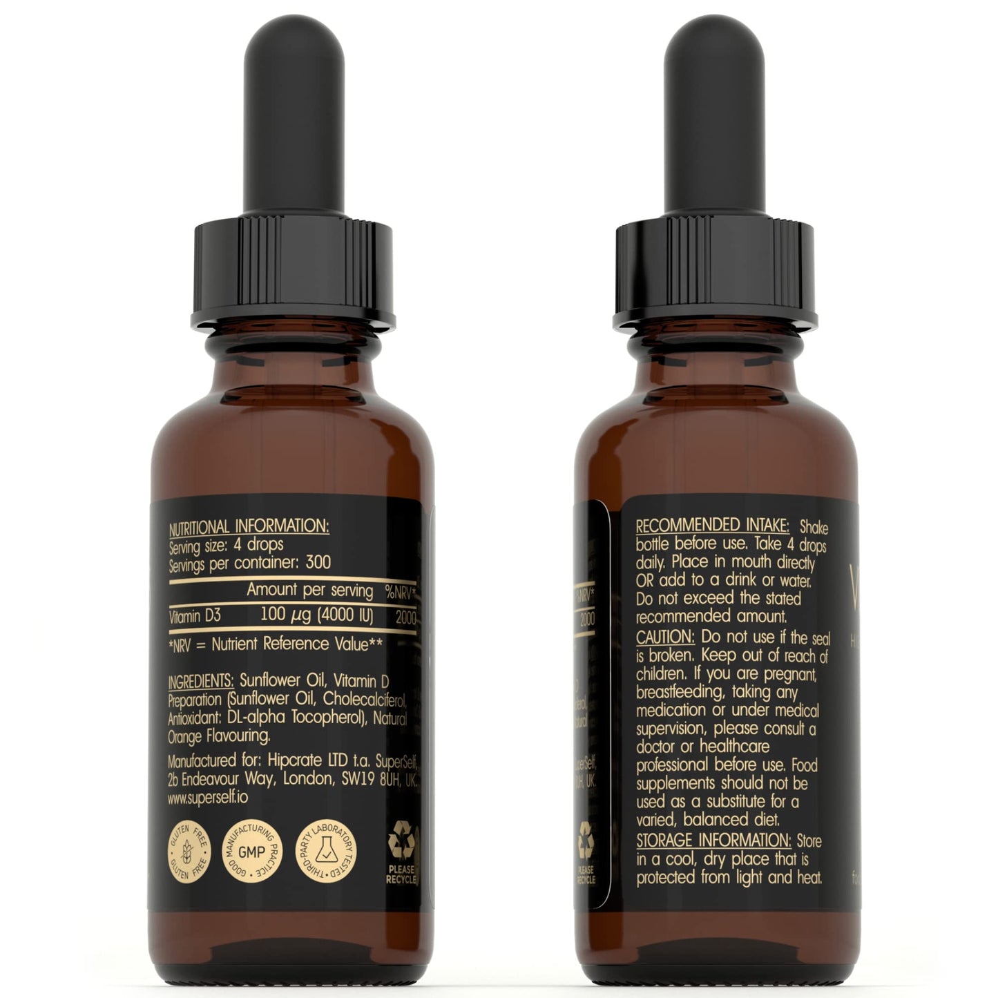 Vitamin D Drops - Vitamin D3 4000 IU Liquid for Adults - 60ml 1200 Drops - High Strength & Absorption Supplement for Strong Bones, Teeth, Immune System - Vit D 1000IU per 1 Drop - UK Made & Vegetarian