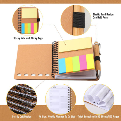 Moinchore 20 Sets Teacher Appreciation Gifts Thank You Gifts Inspirational Spiral Notebooks with Sticky Notepad and Bamboo Pen Nurse Week Gift for Team Nurse Coworker Graduation (May You Be Proud)