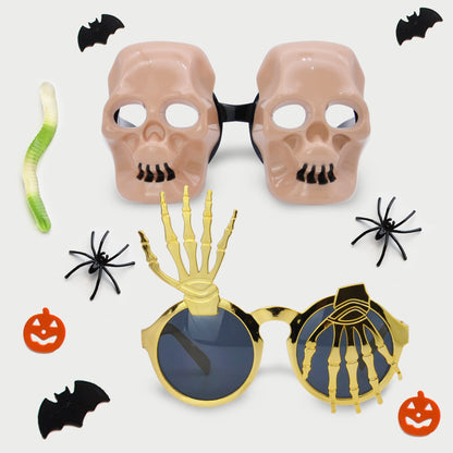 JOYIN 8 PCS Halloween Party Glasses for Kids, Funny Fake Sunglasses with Pumpkin Eyeball Design, One Size Terrifier Disguise Eyeglasses for Dress up Costume Accessories, Photo Booth Props Sunglasses