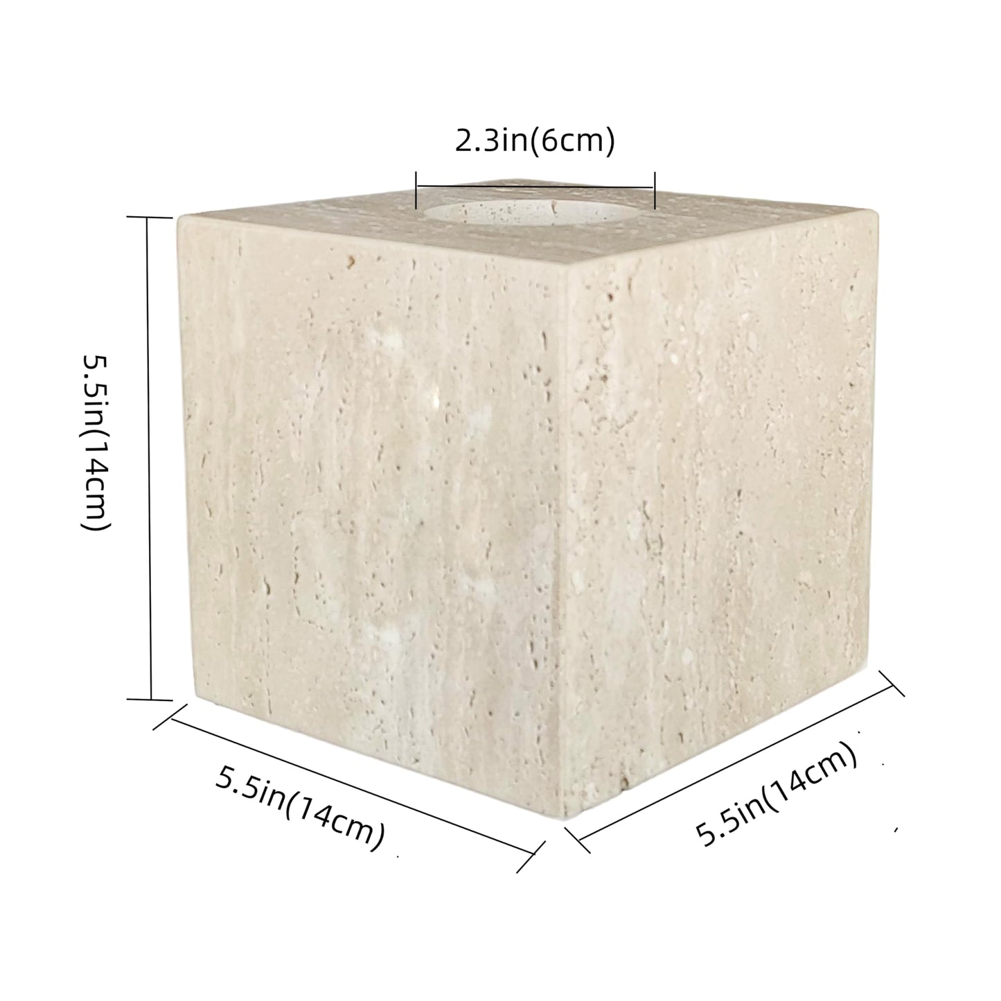 Jusmioke Natural Travertine Marble Tissue Box Cover, Stone Square Pumping Paper, Roll Toilet Paper Holder for Living Room, Bathroom, Kitchen and Home Decor