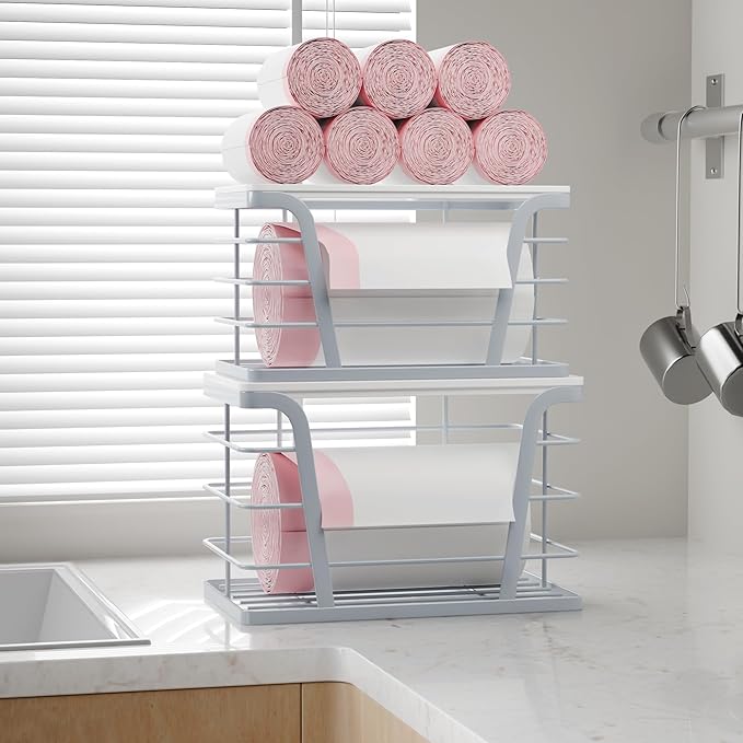 2 Pack Gray Trash Bag Organizer