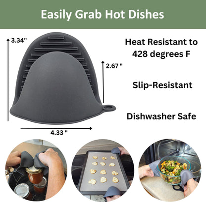 Complete Kitchen Essentials Set - Silicone & Wood Utensils, Spoon Rest, Utensils Holder, Non-Stick Baking Mats & Grilling Mats, Mini Oven Mitts, Combo Cutting Board & Dish Drying Pad