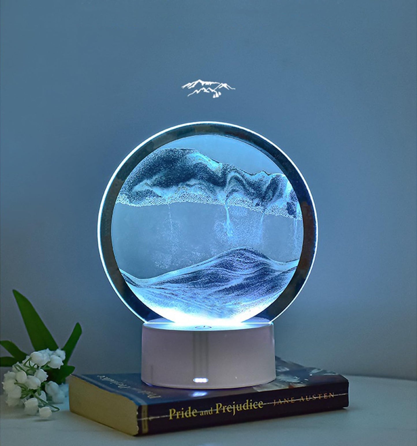 CYSRALFC Moving Sand Art Lamp, 3DMoving Sand Art, Quicksand Bedside Lamp, Creative Glass Sand Painting Colorful Night Light, Home Relaxation and Office Decoration