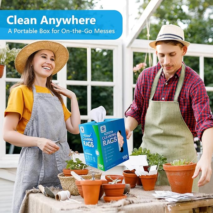 GLIMGLINT White Microfiber Cleaning Cloth, 100 Pack Cleaning Rags, Ultra