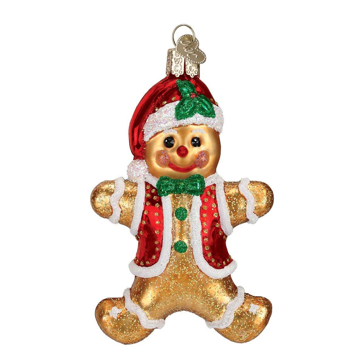 Old World Christmas Gingerbread Boy Glass Blown Ornament for Christmas Tree, Handcrafted Holiday Decoration, Gingerbread Collection