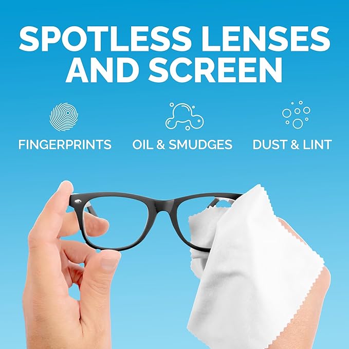 Microfiber Cleaning Cloths 6 Pack – 6x7 Inch Lint‑Free Lens & Screen Cleaner –