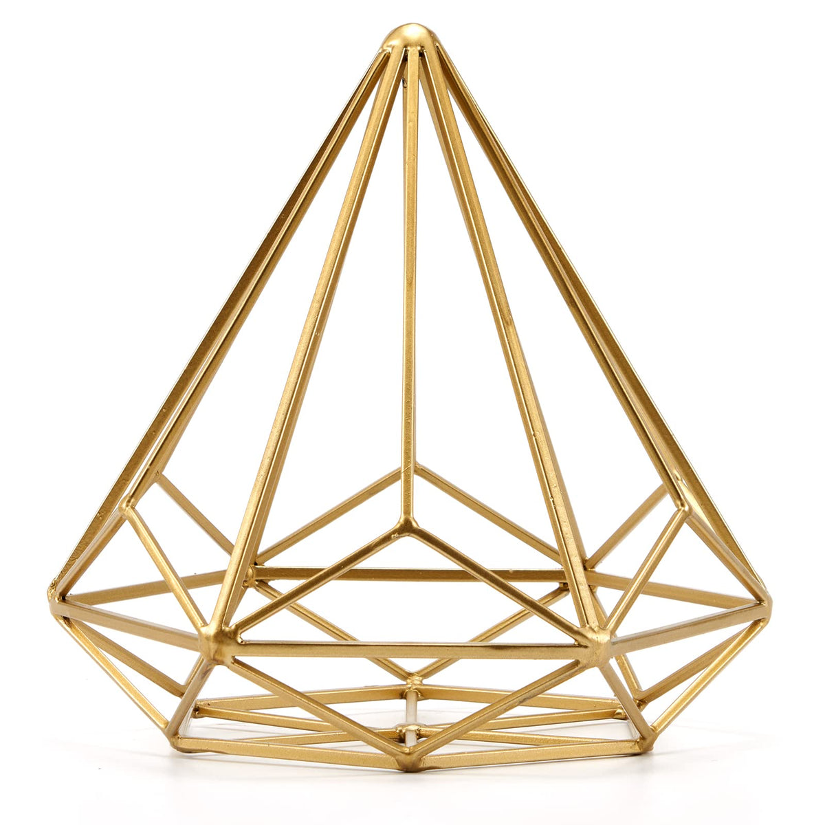 HLQMFHT 6 inches-Bright Gold Iron Sphere-Diamond Shape, Geometric Sculpture Decorative Sphere,Tabletop Decorations for Living Room, Study，Bedroom，Modern Home Decor Accents