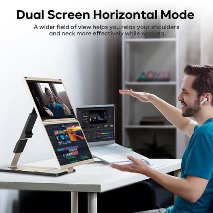 Redalf 15.6" Laptop Screen Extender, 1080P FHD Triple Portable Laptop Monitor Extender,Detachable Screen Travel Monitor for 13"-17.3" Laptops (Mac/Wins/Chrome/Dex)