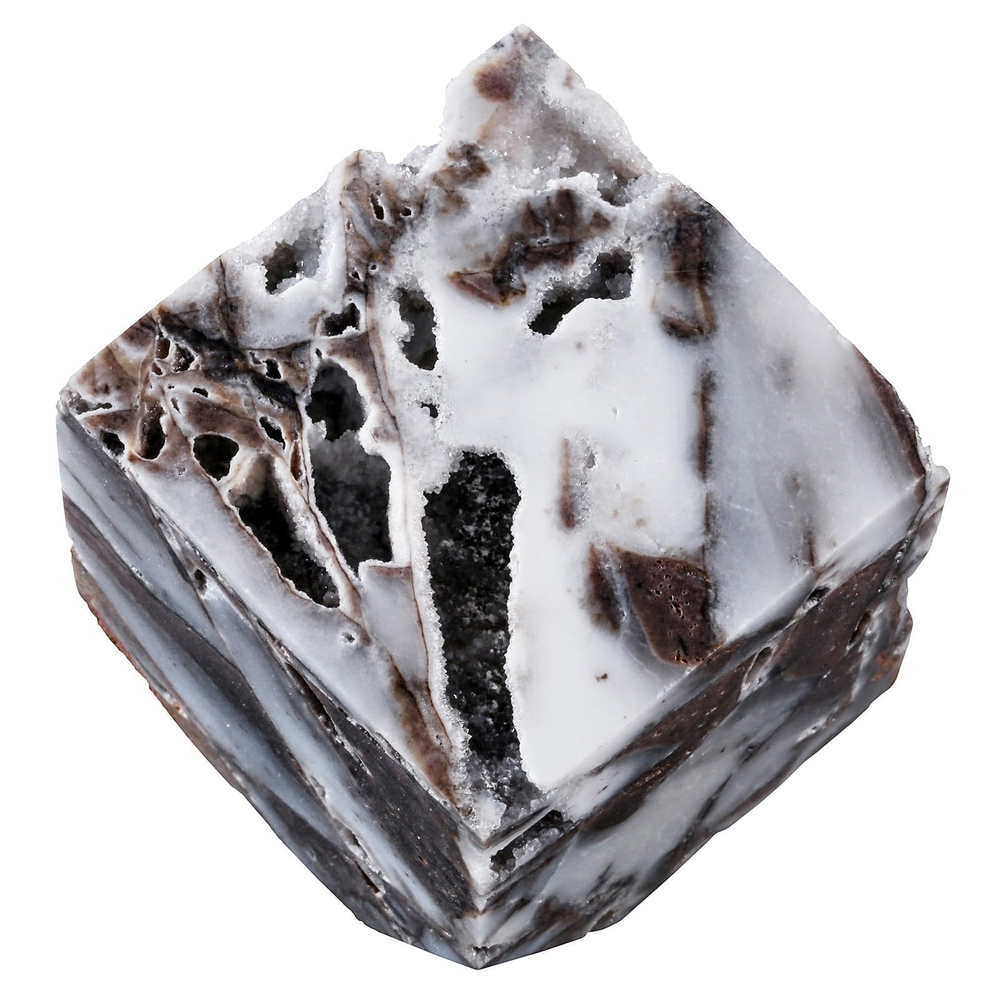 Nupuyai Natural Sphalerite Crystal Cube, Healing Druzy Geode Quartz Mineral Raw Stone Specimen Essential Oil Diffuser for Home Office Table Decor