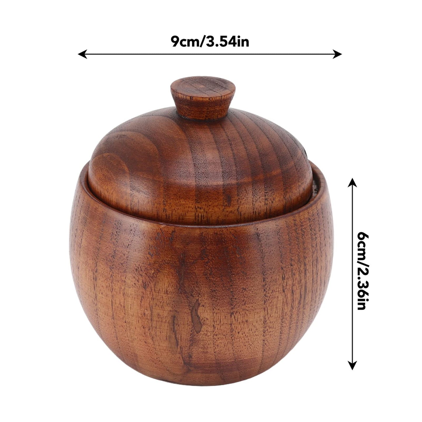 Jwthee Salt Pig, Salt Box Salt Cellar Salt Container Wood Salt Cellar with Lid and Spoon Wood Spice Jar Sugar Bowl Seasonings Storage Container for Kitchen