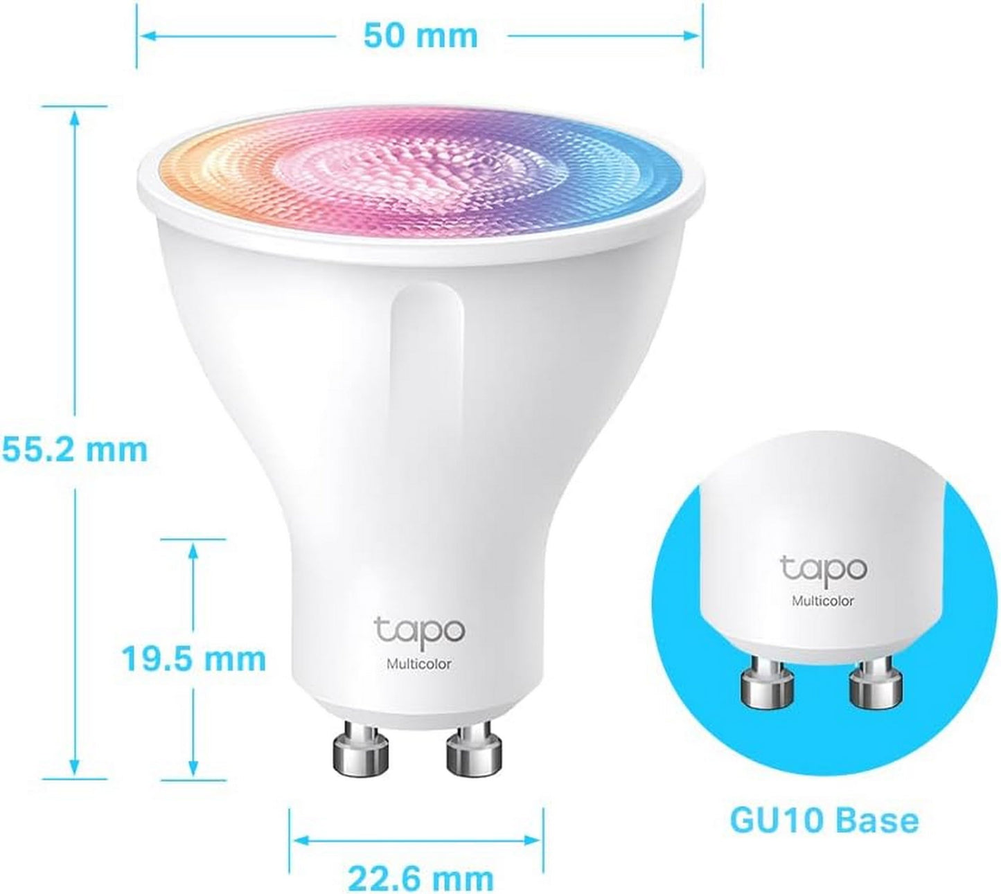 TP-Link Tapo L630 (2-Pack) GU10 Smart LED Smart WiFi Bulb, RGBW Multicolor, 16 Million Colors, Amazon Alexa, 350 Lumens, 3.7W, Energy Saving, Pack of 2, packaging may vary