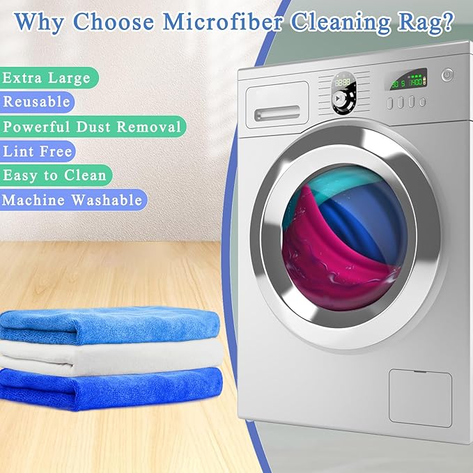 6 Pcs Extra Large Microfiber Cleaning Cloth, Microfiber Towels