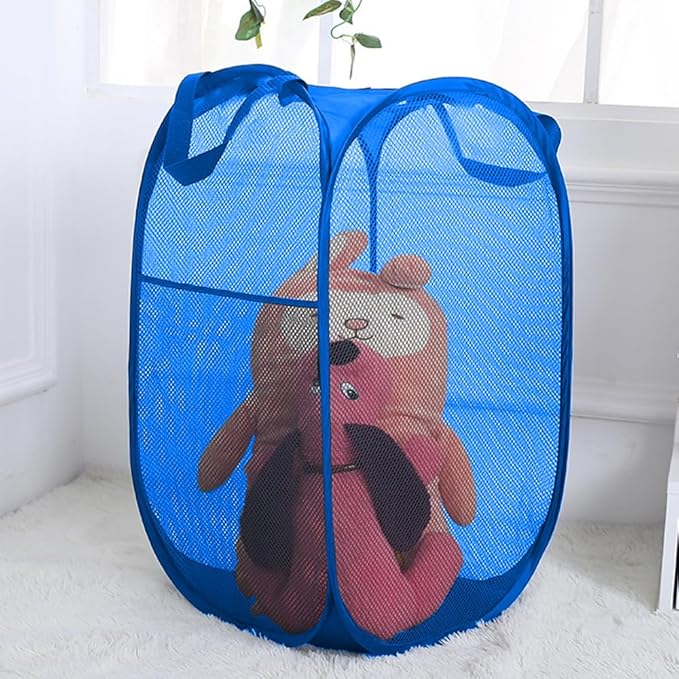 Mesh Laundry Hamper, Pop Up Laundry Basket, Collapsible Clothes Storage Bin