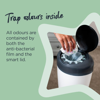 Tommee Tippee Simplee Sangenic Refill Cassettes Pack of 6 Refill Cassettes, Only Suitable for Use in Simplee Sangenic Nappy Bins, Odour and Germ Protection, 100% Recycled Chassis