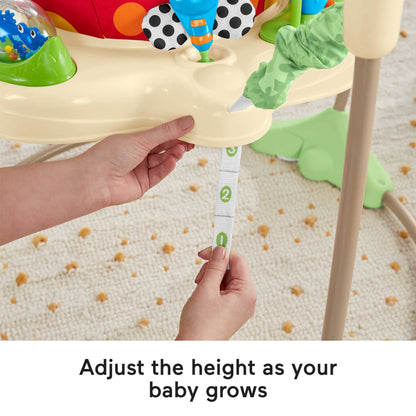 Fisher-Price Jumperoo Baby Activity Center with Lights Sounds and Music, Interactive Baby Bouncer, Rainforest, K7198