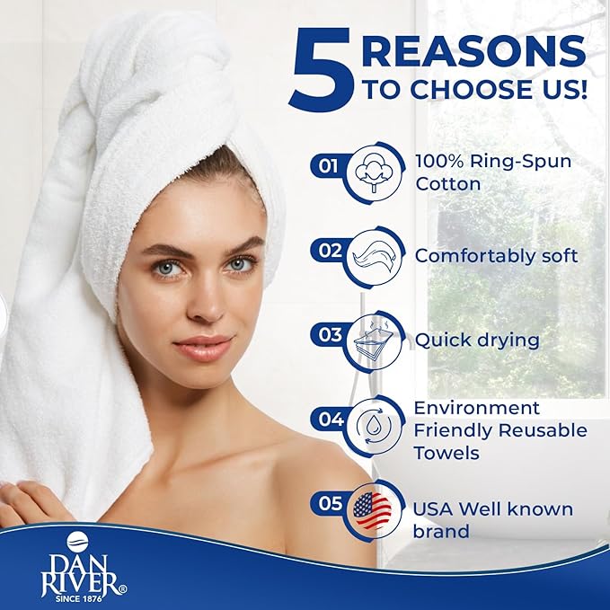 DAN RIVER 8 PC Luxury Bath Towels