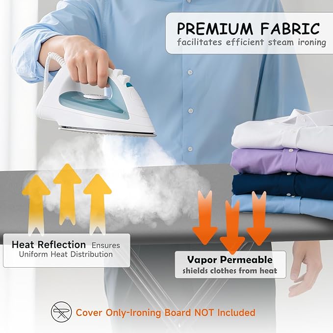 Ironing Board Cover, Full Size Scorch Resistant Padding, Silicone Coating