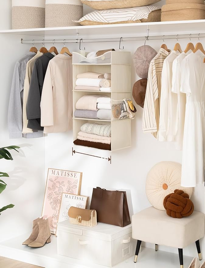 StorageWorks Hanging Closet Organizer, 3-Shelf Hanging Closet Shelves