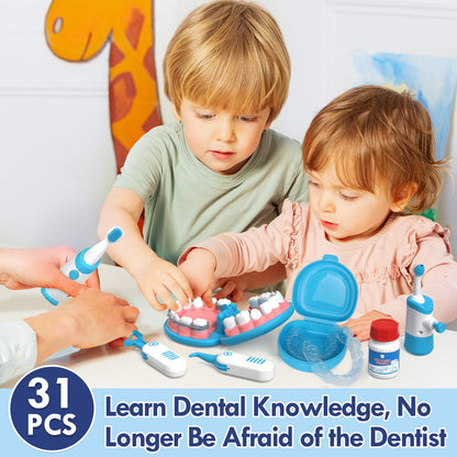 Lehoo Castle Doctors Set for Kids, Dentist Toys for Kids, Role Play Toys for 3+ Year Old Girls, Doctors Kit Gifts for 3-8 Year Old Toddlers(Blue)