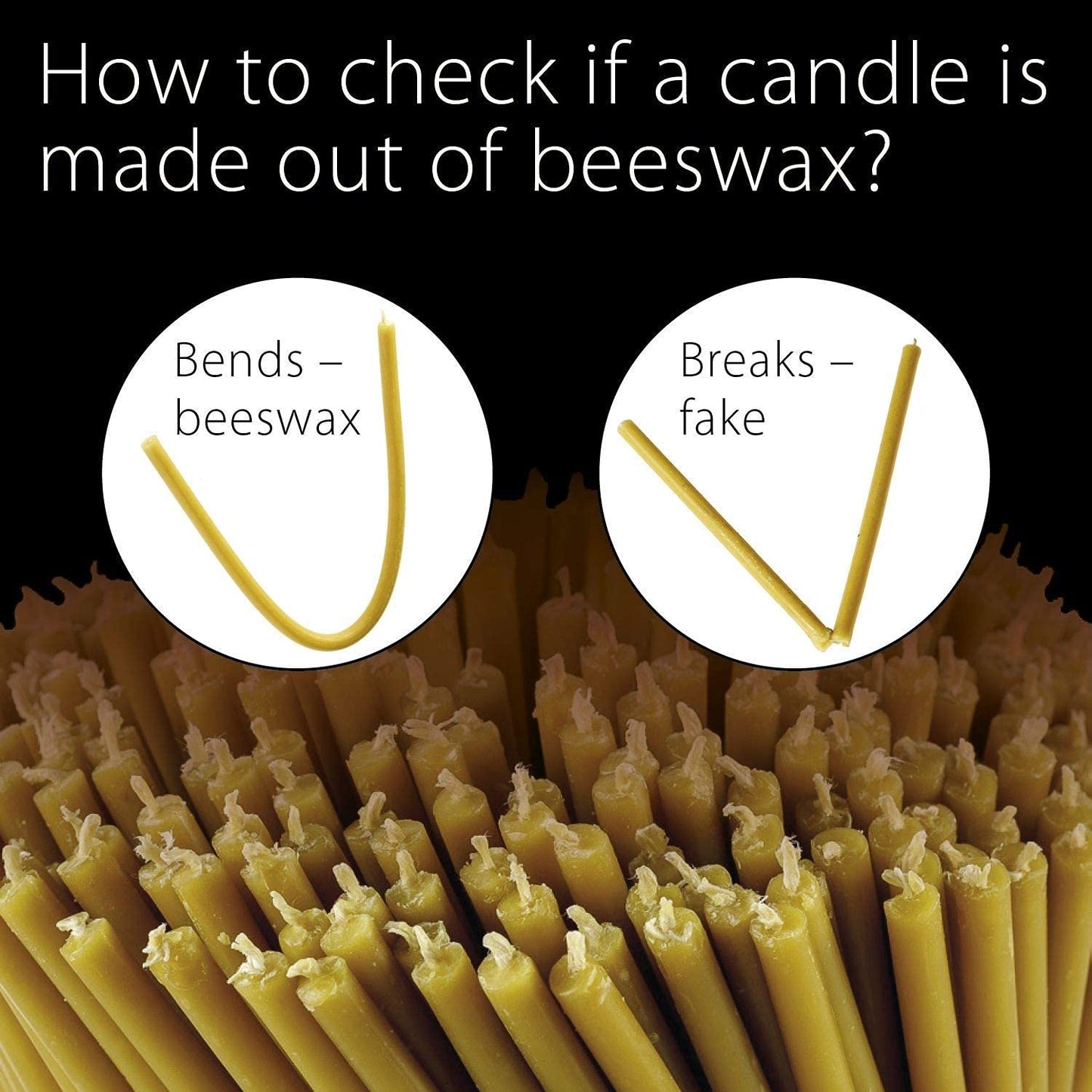 Danilovo Pure Beeswax Candles - Honey-Scented, Decorative Thin Taper Candles - Ideal for Birthday Decoration or Church Prayers - Drip Free, Tall & Smokeless Pack of 400 pcs, 7.3 x 0.24 inch