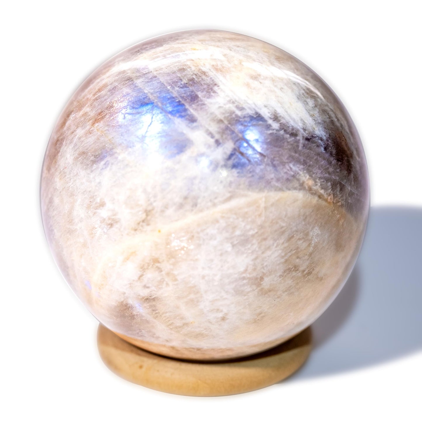 Moonstone Crystal Sphere - 1.6-2.0" Inches, Gentle Blue Hue, Hand-Polished for Intuition, Balance, and Emotional Harmony, Decorative Balls for Reiki, Chakra, Feng Shui, Meditation, Witchy Gifts