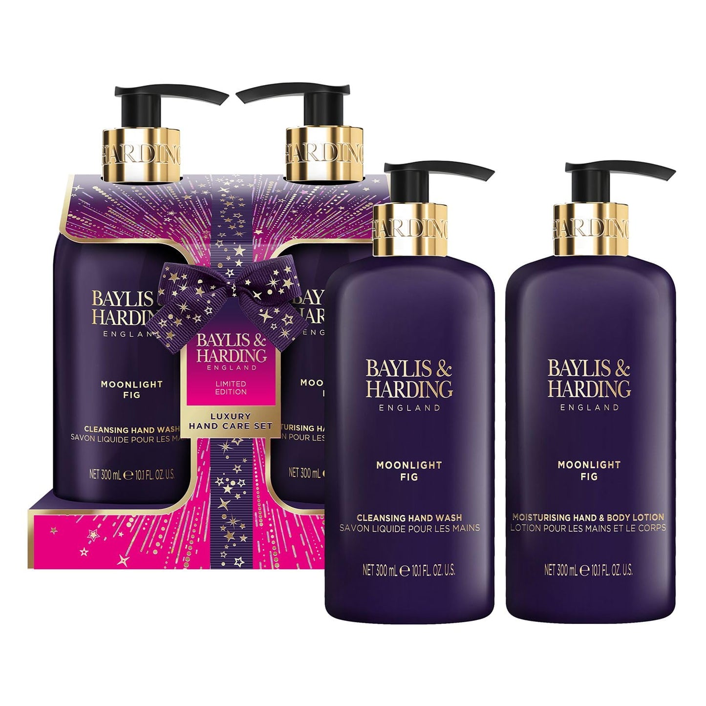 Baylis & Harding Gift Set for Women - Hand & Skincare Pack - Moonlight Fig & Pomegranate Indulgent