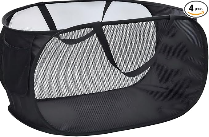 1 Pack Collapsible Laundry Baskets Popup Mesh Laundry Basket Durable Handles