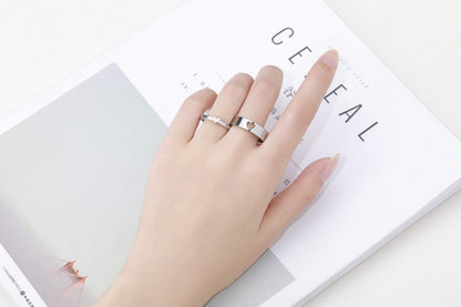 LAVUMO Matching Heart Promise Rings for Couples I Love You Engagement Wedding Ring Band Sets for Him and Her Stainless Steel High Polished Comfort Fit (Men Size 10 & Women Size 7)