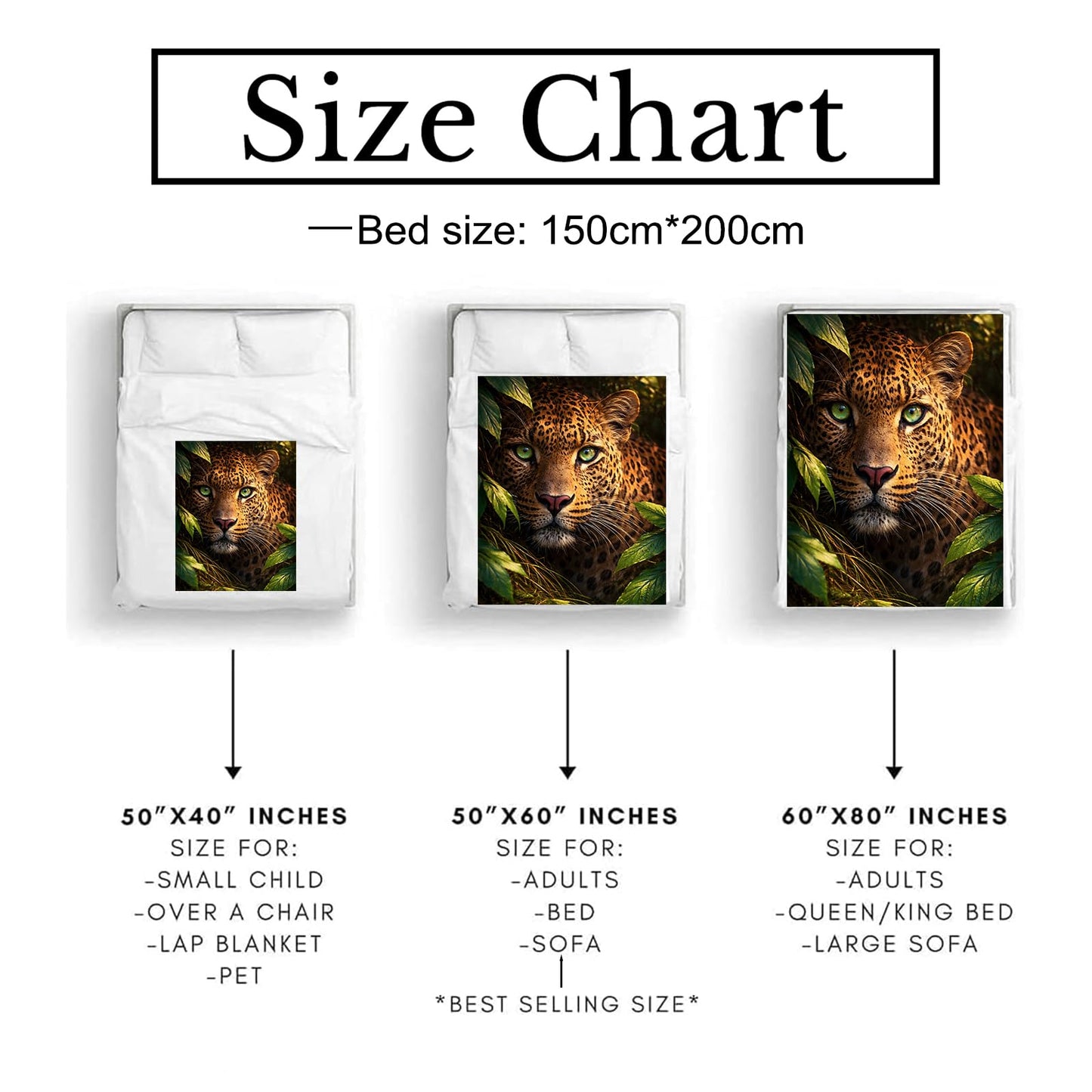 Leopard Blanket Soft Cozy Realistic Wildlife Close Up Animal Face Flannel Throw Blanket, Gifts for Men Adults, Warm Yet Lightweight Blankets for Travel, Couch, Bed, Fuzzy Decor Comfort Wrap 60"×50"