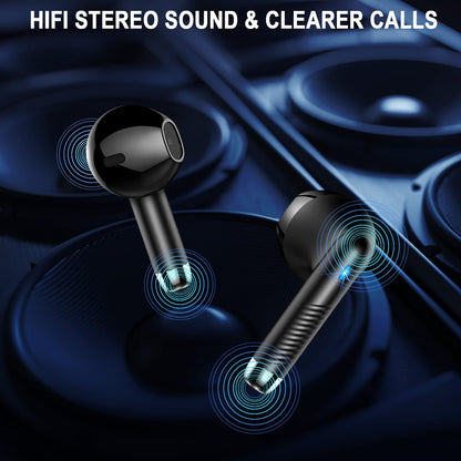 Wireless Earbuds, Bluetooth 5.4 Headphones in Ear with 4 ENC Noise Cancelling Mic, Bluetooth Earbuds 40H Playtime, Ear Buds HiFi Stereo Deep Bass Wireless Earphones, IP7 Waterproof, USB-C Fast Charge