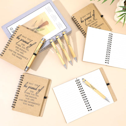 Kegeeei 32 Pcs Employee Appreciation Gifts Bulk - 16 Sets of Inspirational Spiral Notebooks with Motivational Pens, Thank You Gifts for Coworkers, Office Staff, Nurses, Team & Volunteers