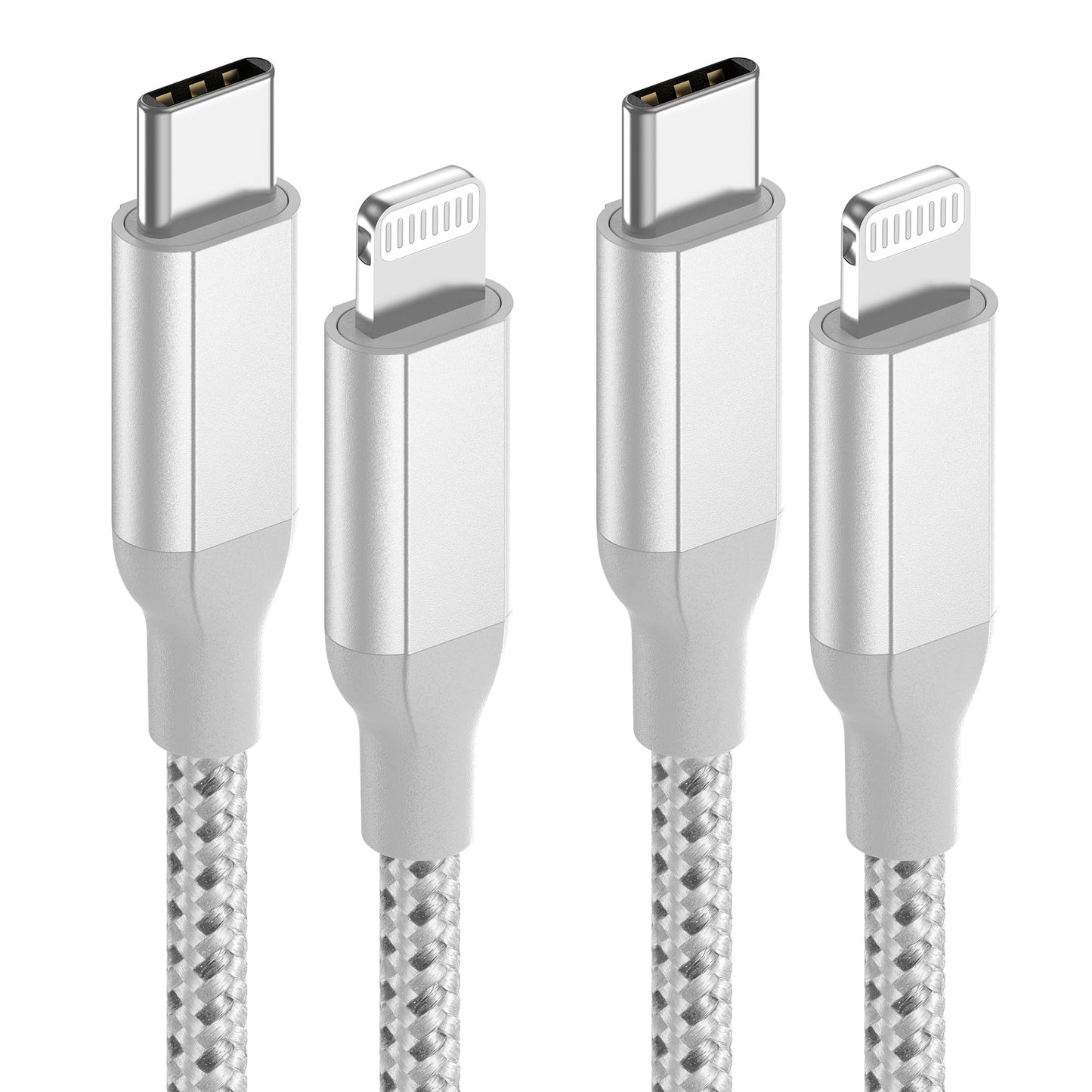 2Pack MFi Certified 3ft USB-C to Lightning Cable - Fast Charging for iPhone 14-8, iPad