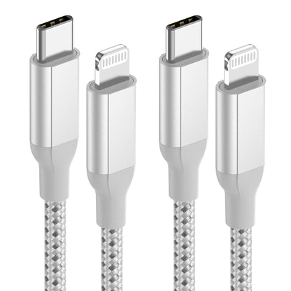 2Pack MFi Certified 3ft USB-C to Lightning Cable - Fast Charging for iPhone 14-8, iPad