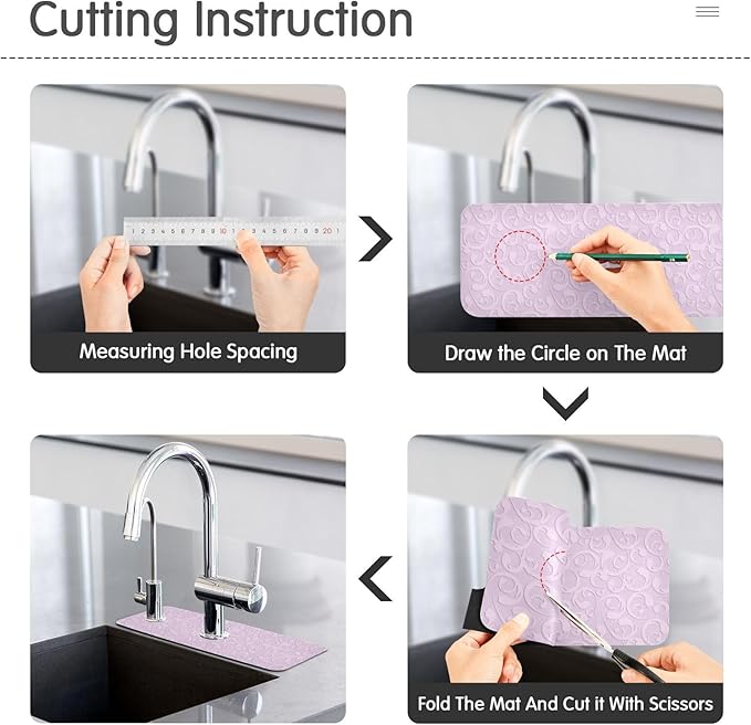 Kitchen Sink Splash Guard 2 PCS 30 Inch Sink Faucet Mat Splash Guard