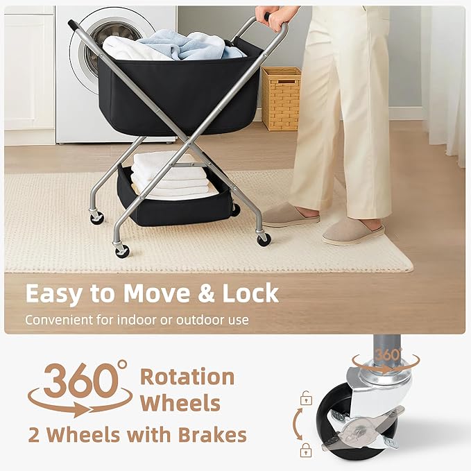STORAGE MANIAC Collapsible Laundry Cart