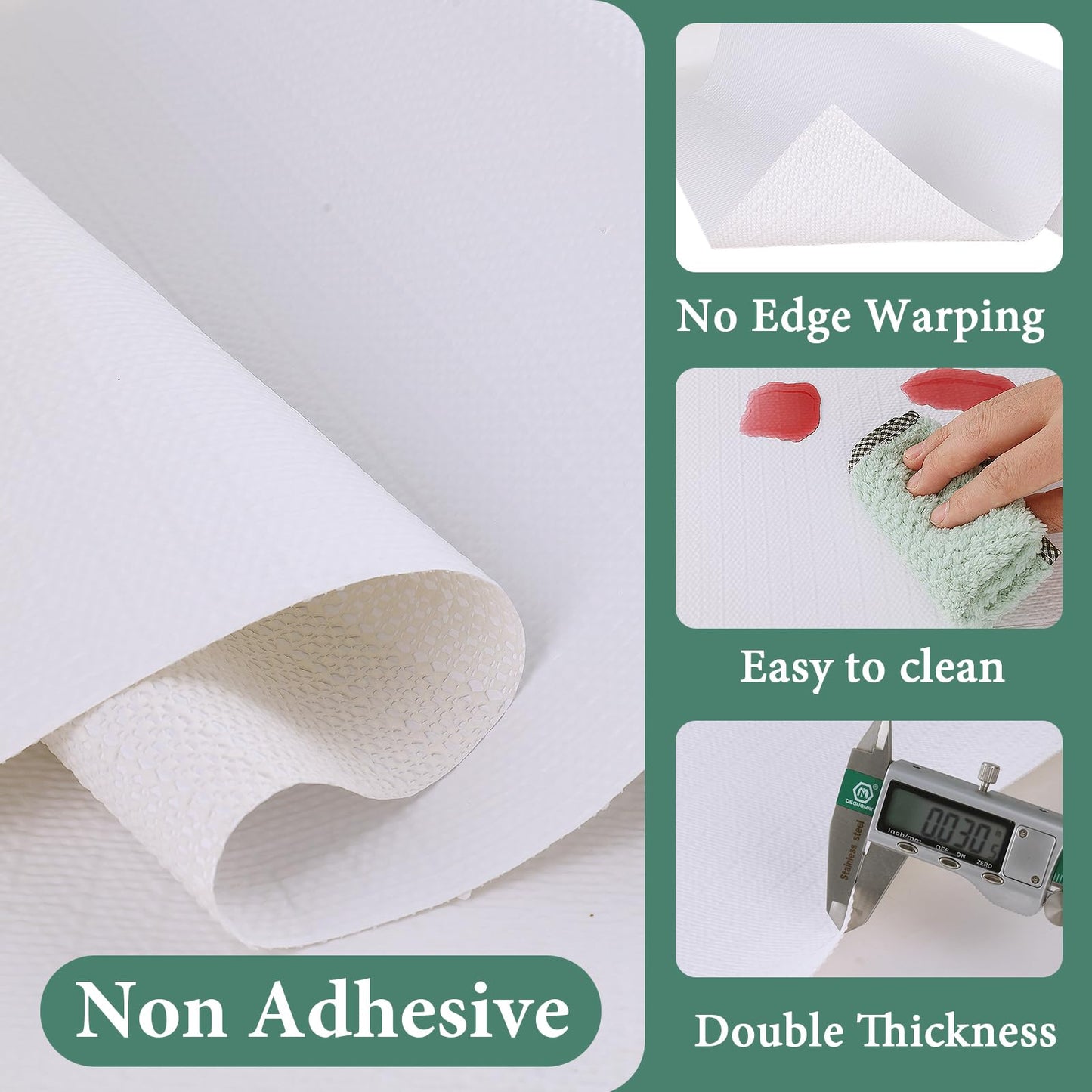 Shelf Liners for Kitchen Cabinets 17in x 30FT, Non Adhesive Cabinet Liner Strong Non-Slip Golden Leaf Drawer Liner, Easy to Clean for Shelf, Cabinet with Knife and Tape Measure