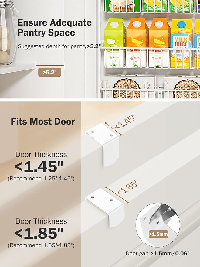 Delamu Over The Door Pantry Organizer, 9-Tier Pantry Door Organizers and Storage