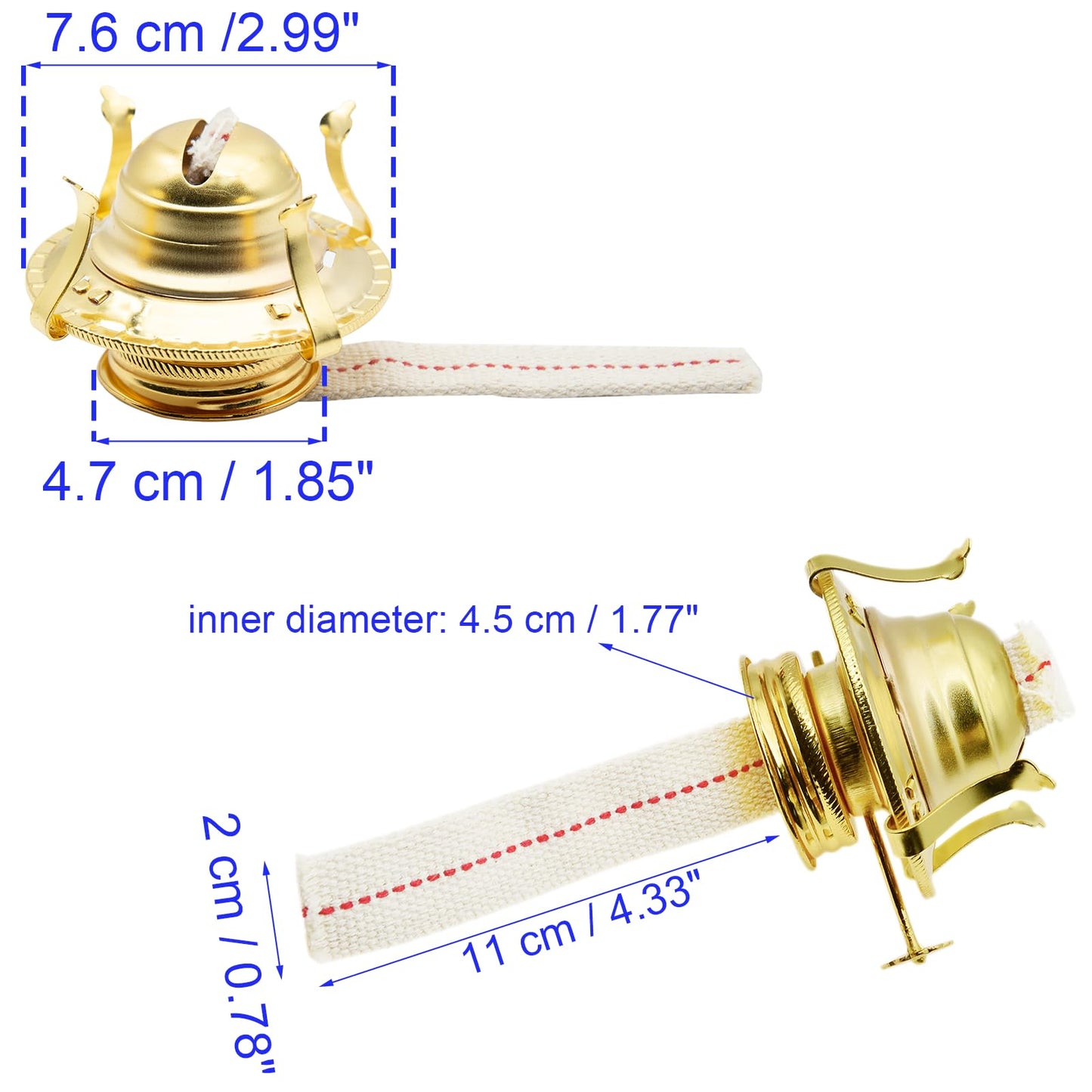 HAJXZH 1 PCS Oil Lamp Replacement Burner Gold Oil Lamp Chimney Holder for Most Vintage Hurricane Lantern