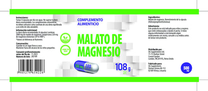 Hepatica Magnesium Malate 2000mg Per Serving – 180 Vegan Capsules | High-Strength Muscle, Energy & Nervous System Support | 3rd Party Lab Tested | No Fillers or Bulkers