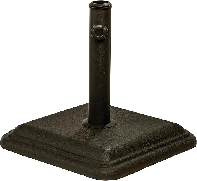US Weight 26 Pound Umbrella Base - Cast Stone Outdoor Umbrella Stand - for Use with Umbrella Poles 1.3" to 1.8" - Designed to be Used with Patio Table - Bronze