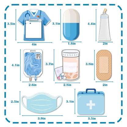 8Pcs Mini Funny Nurse Sticky Notes, Nursing Essentials Nurse Stationary Sticky Notes, Medical Themed Self Stick Note Pads for Hospital School Nurse Supplies (240 Sheets)