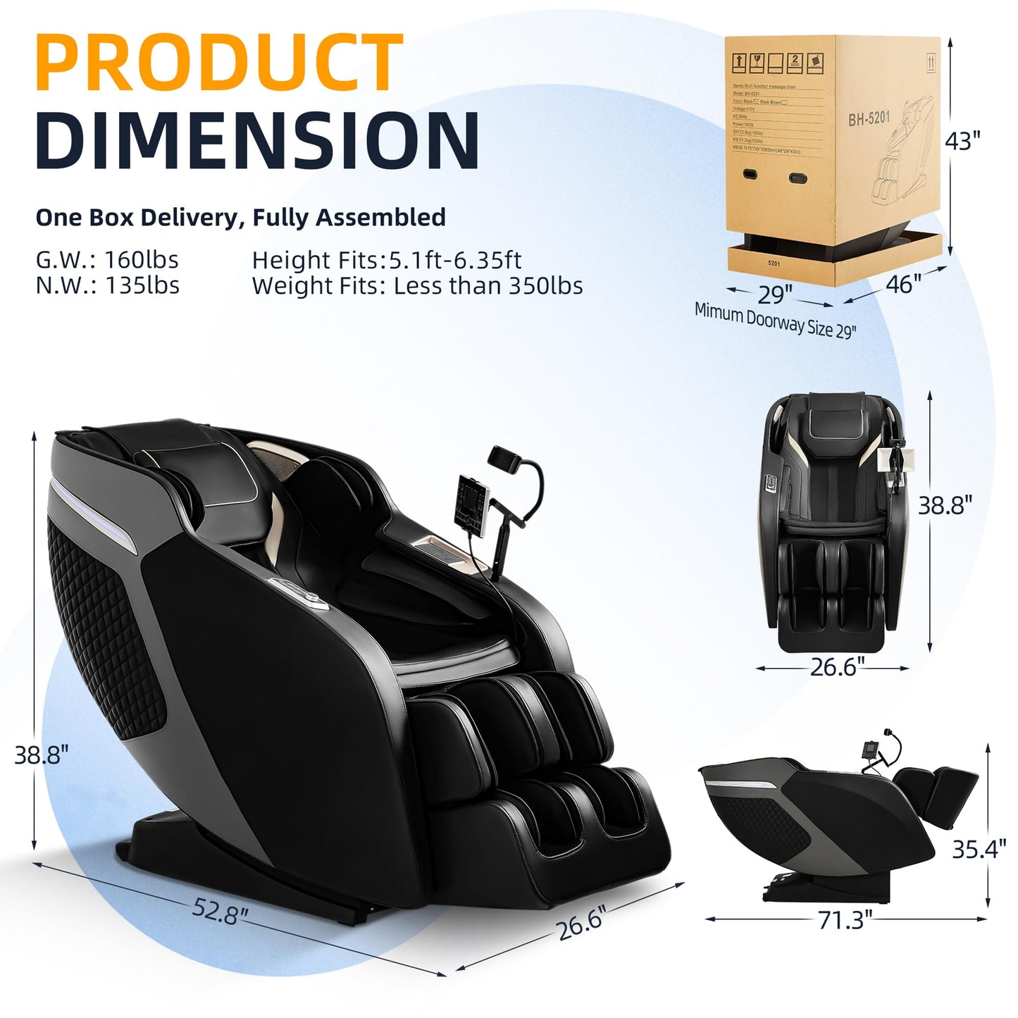 VUYSUYVY Upgraded 4D Massage Chair Full Body, Zero Gravity SL-Track Massage Chair Recliner with AI, Body Scan, Heating, Calf Kneading, Rocking Sleep Mode, Airbags, Foot Rollers, 18 Auto Modes