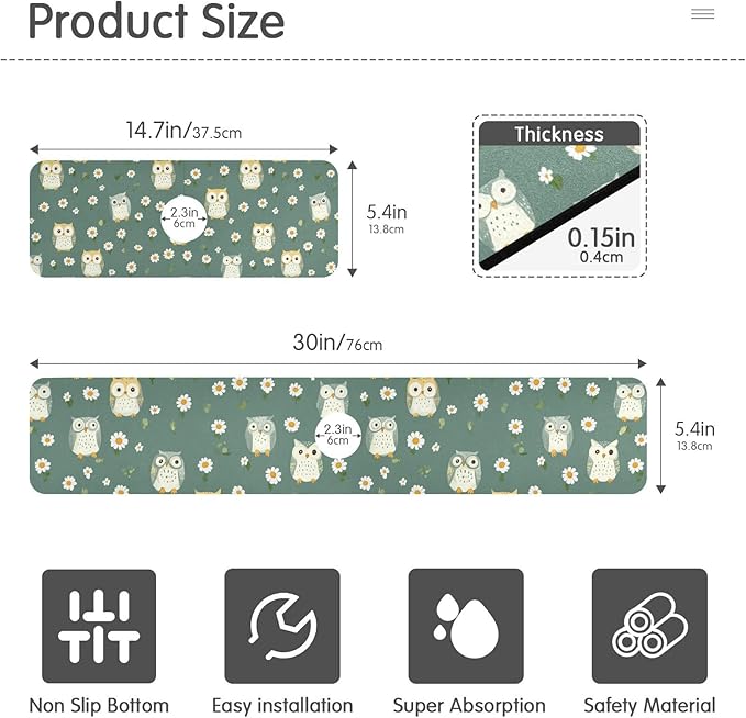 Kitchen Sink Splash Guard 2 PCS 30 Inch Sink Faucet Mat Splash Guard