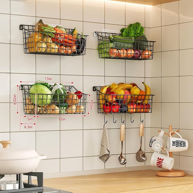 Sonyabecca 6 Pack Hanging Wall Basket